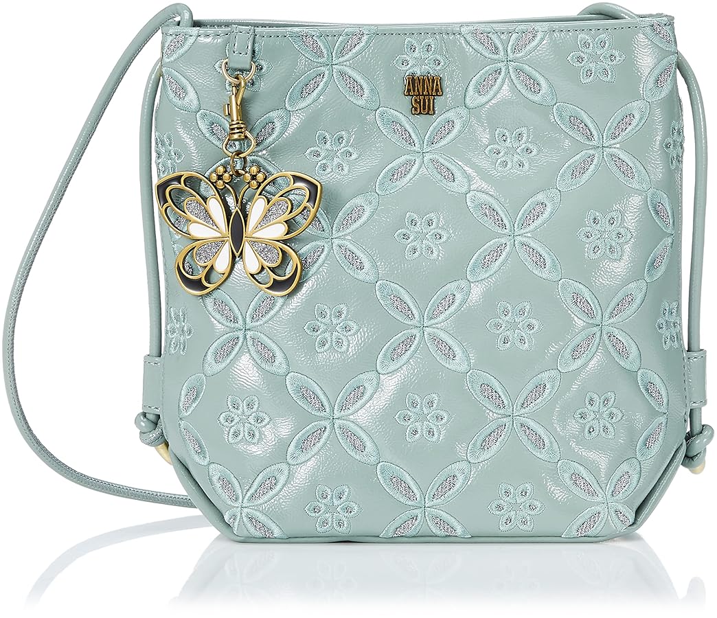 美品 ANNA SUI アナスイ ショルダーバッグ ニューガーデン ミント ANNA SUI】アナスイ ショルダーバッグ ニューガーデン ミント