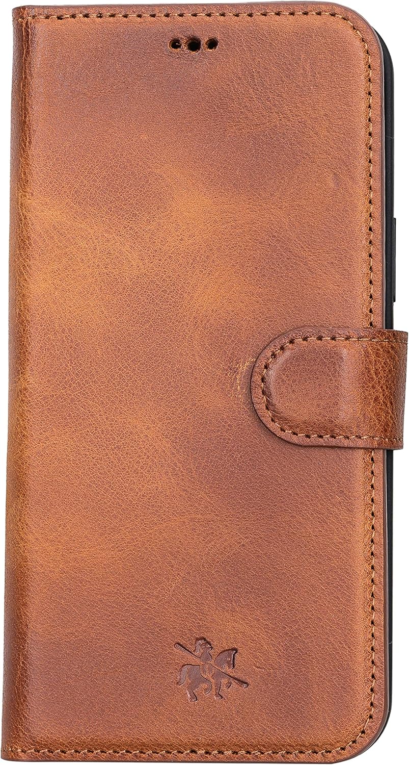 Venito Ravenna Slim Magic Leather Wallet Case for iPhone 13 Pro Max (6.7 in) with a Magnetic Flip & Four Card Slots and a Bill Pocket & Lightweight Frame (Antique Brown)*