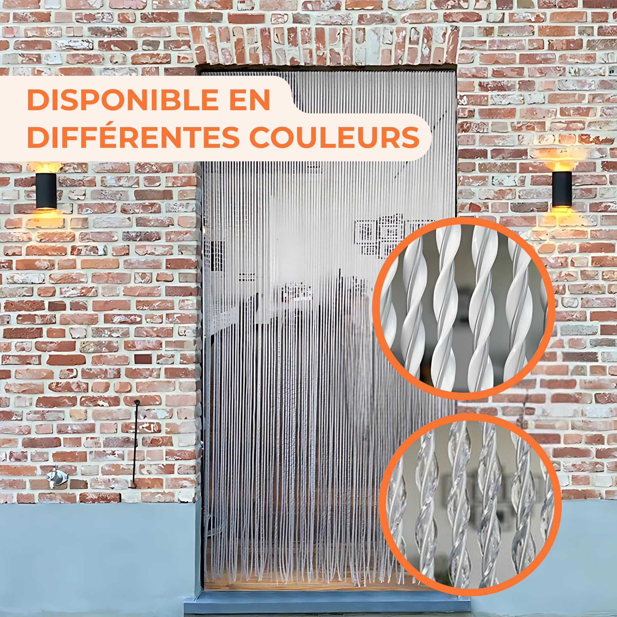 Trente Rideau Anti-Mouches – différentes Tailles et Couleurs, moustiquaire pour Porte de Balcon, Protection Contre Les Insectes, Blanc/Gris 100 x 230 cm