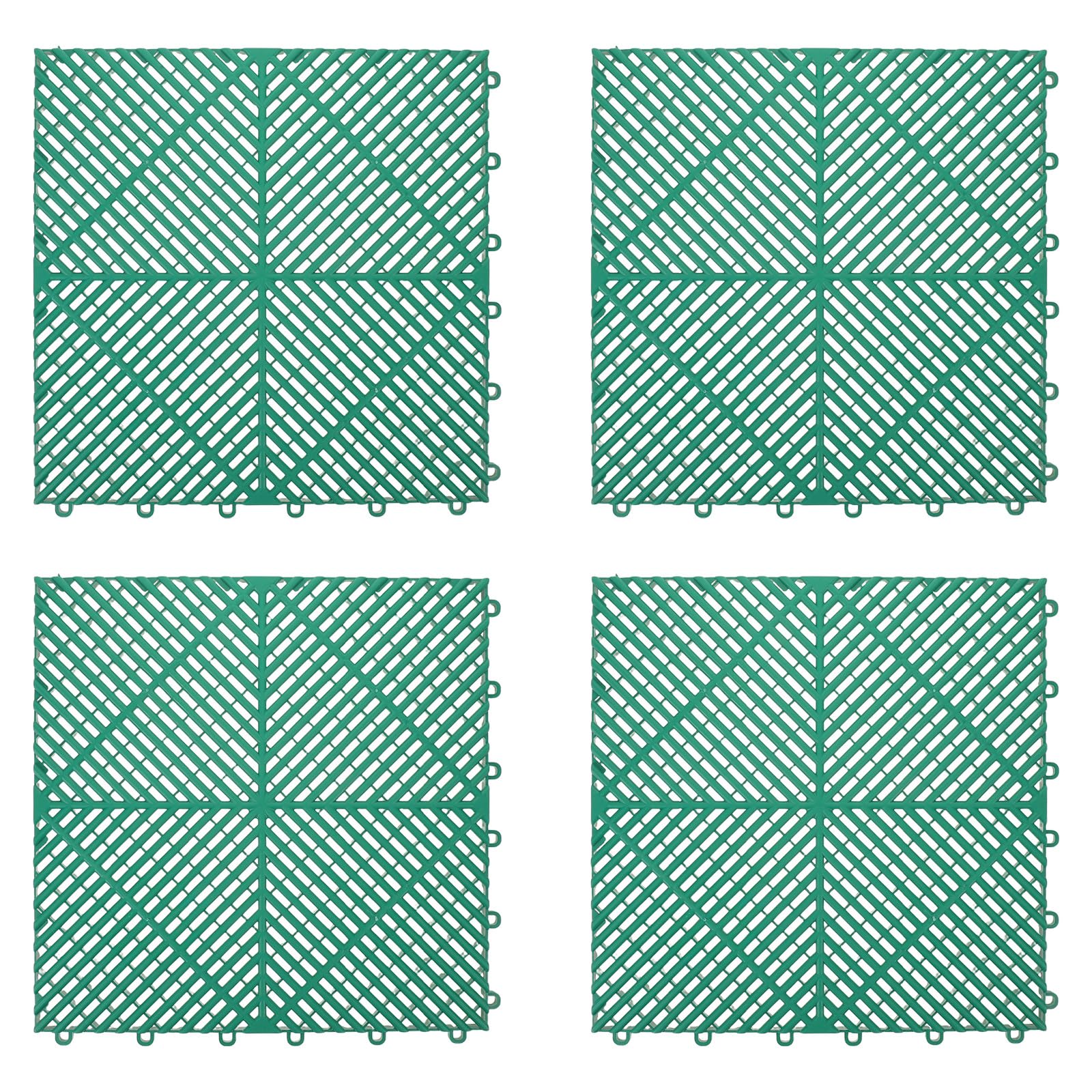 4 Baldosas Modulares de Drenaje para Garaje, PP Verde