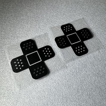 Car Stickers for Would Band Aid Scratches Cover Motor Bike Decals Laptop Auto Window Tail Guitar DIY Graphics 2PCS 80x80mm, Black