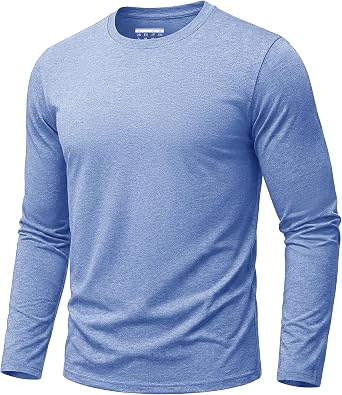 EKLENTSON Mens Long Sleeve Cotton T Shirt Moisture Wicking Basic Tee