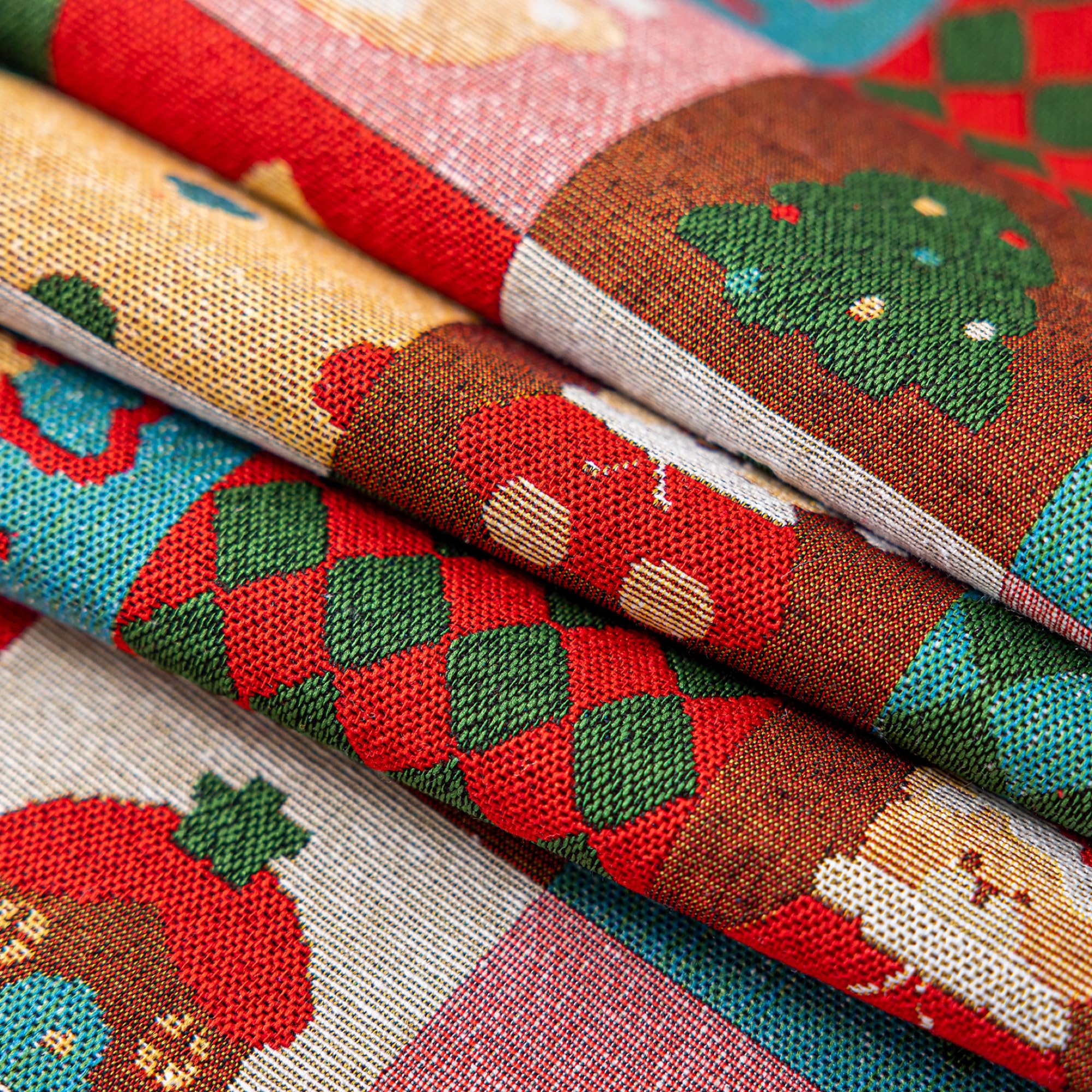 Runner da tavola natalizio con nappe con pompon, misto cotone e lino, decorazione da tavolo per tavolo da pranzo, comò, camino e feste natalizie (verde orso, 34,8 x 240 cm)