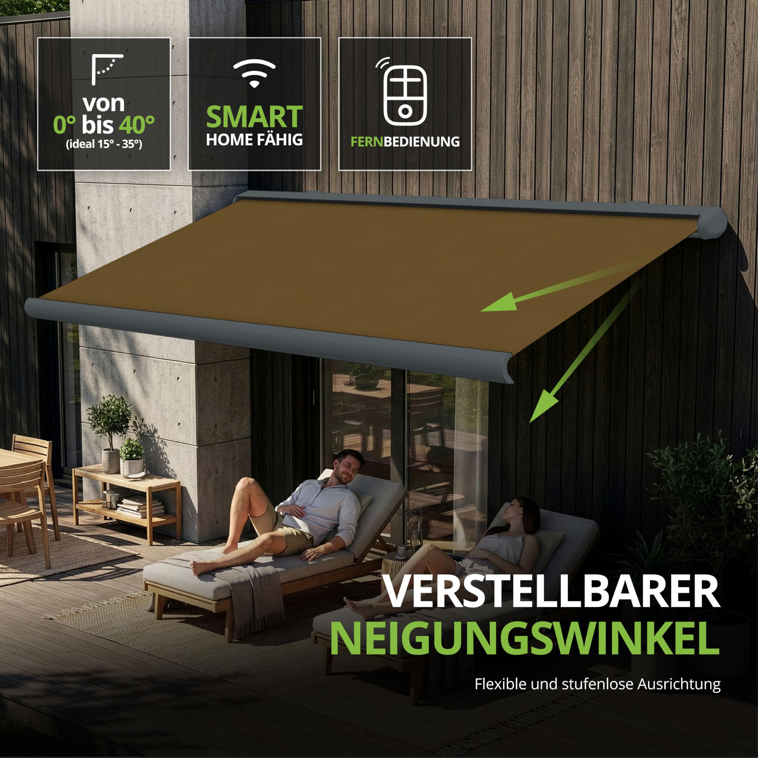 Amazon.de: Eclipse Vollkassettenmarkise elektrisch 5,6x3,5 m basaltgraues  Gehuse Markise Balkon Terrassenberdachung Gelenkarm Polyacryltuch  UV-Schutz 50+ Smarthome-fhiger Dooya Motor, Markisentuch: Grau-Wei