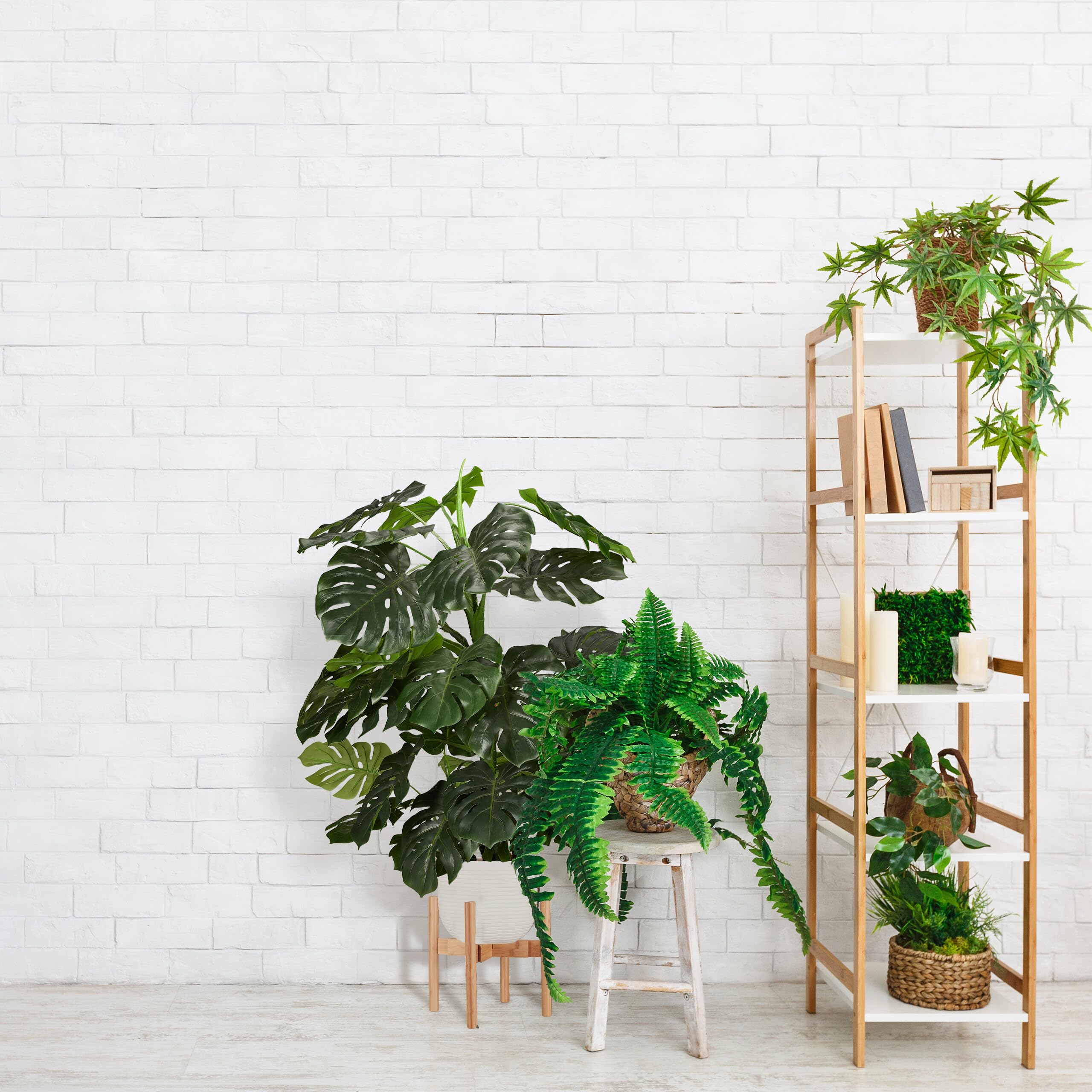 Relaxdays Set da 2 Supporti per Fiori e Piante, Portavasi per Vasi Fino 32 cm Ø, Regolabili e Impilabili, Marrone Chiaro