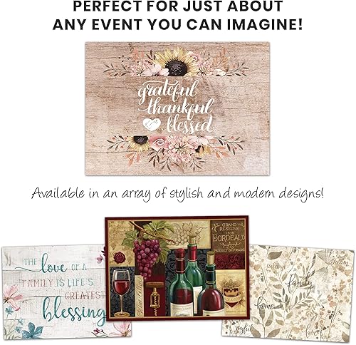 Miniatura 3 de Blissful Living - Conjunto de 4 manteles individuales resistentes a las manchas decora tu mesa de cocina con nuestro hermoso mantel individual y