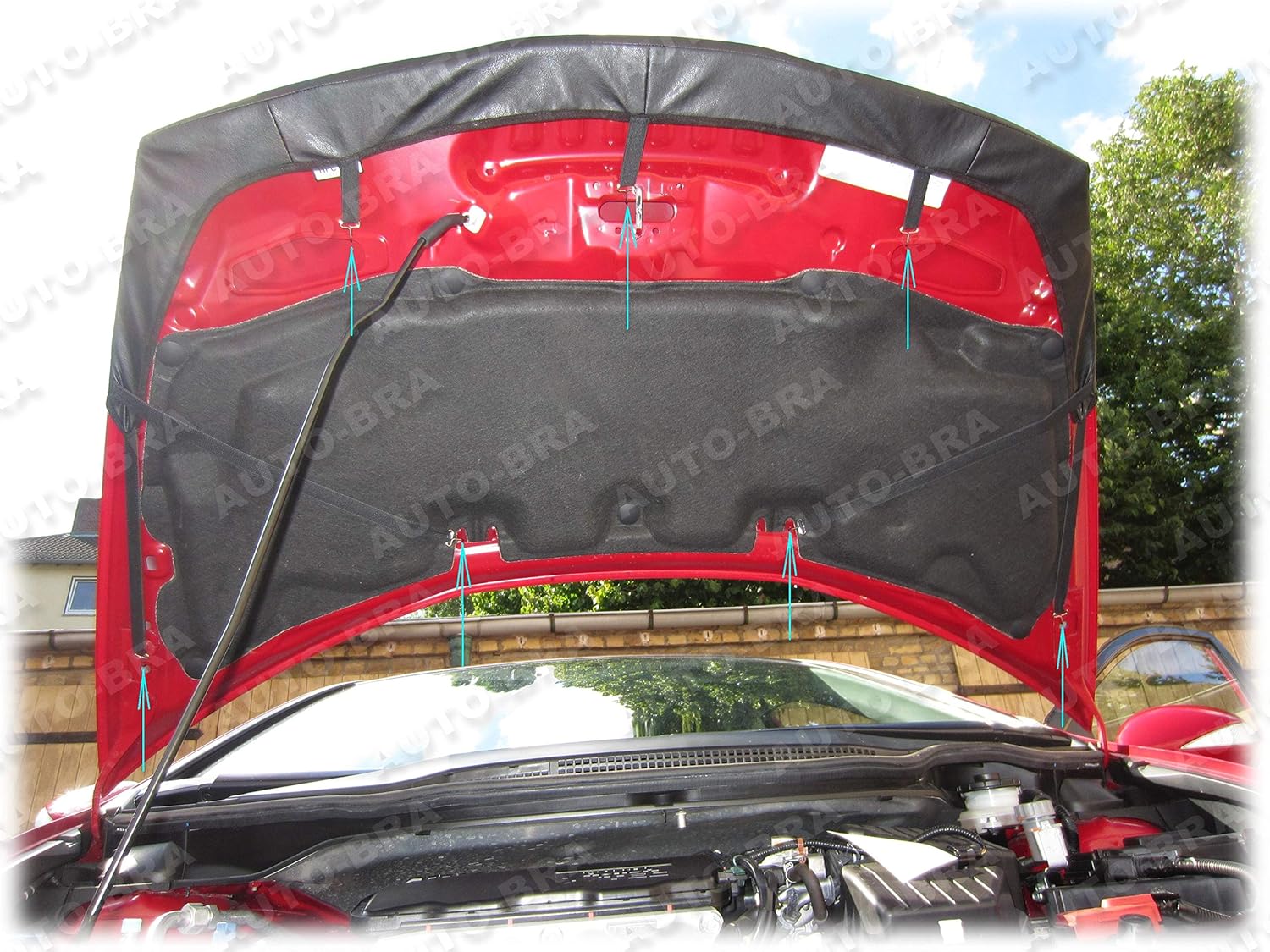 AB-00879c Carbon Fiber Look Hood Bra Compatible with Honda Civic 2006-2012 Front End Nose Mask Bonnet Bra