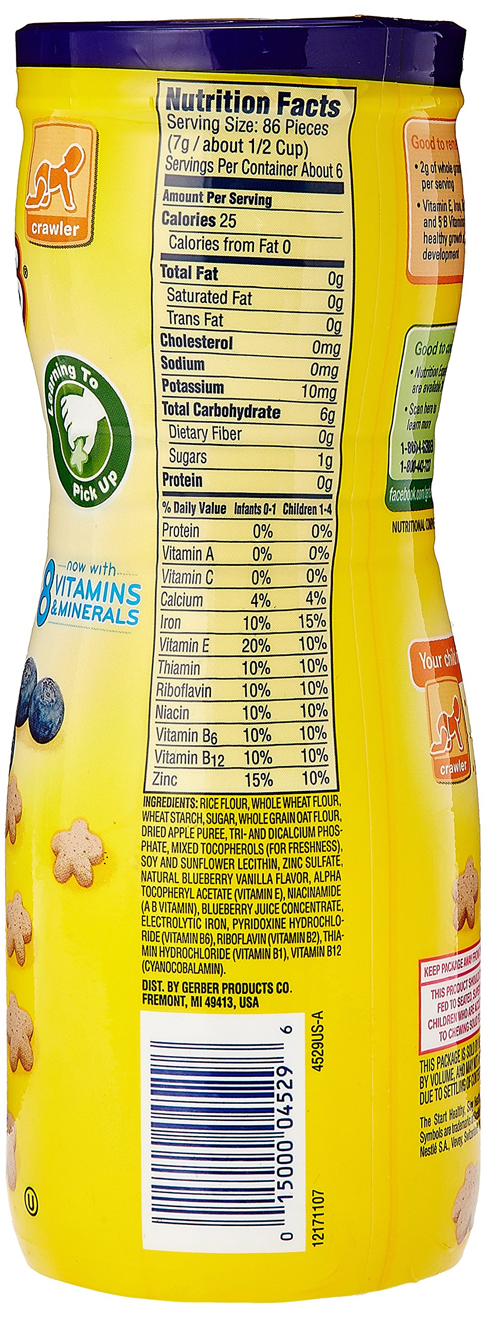Gerber Graduates Blueberry Puffs Cereal Snacks 1.48 oz