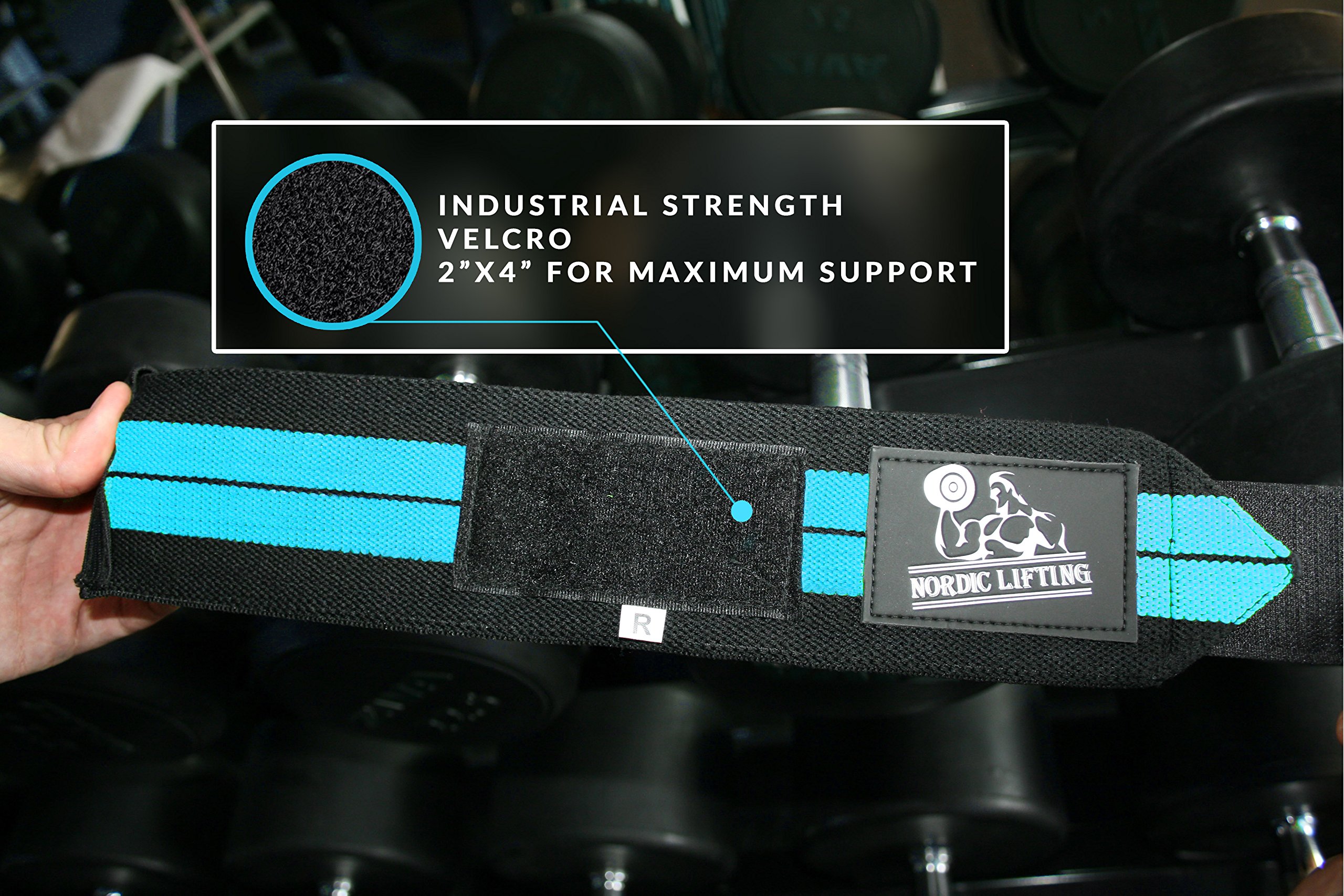 Fasce Da Polso Nordic Lifting 35cm - Per Sollevamento Pesi, Powerlifting, Supporto Unisex - Foto 2