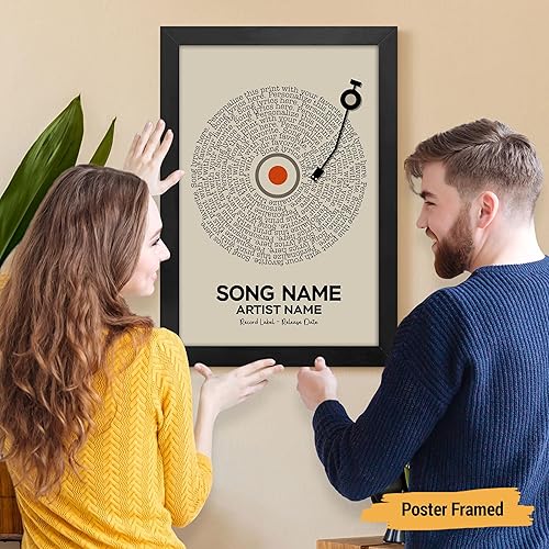 Vista 158 de VICILO Póster de letras de canciones personalizadas, enmarcado, lienzo personalizado, arte de pared, regalos para el día de San Valentín para él
