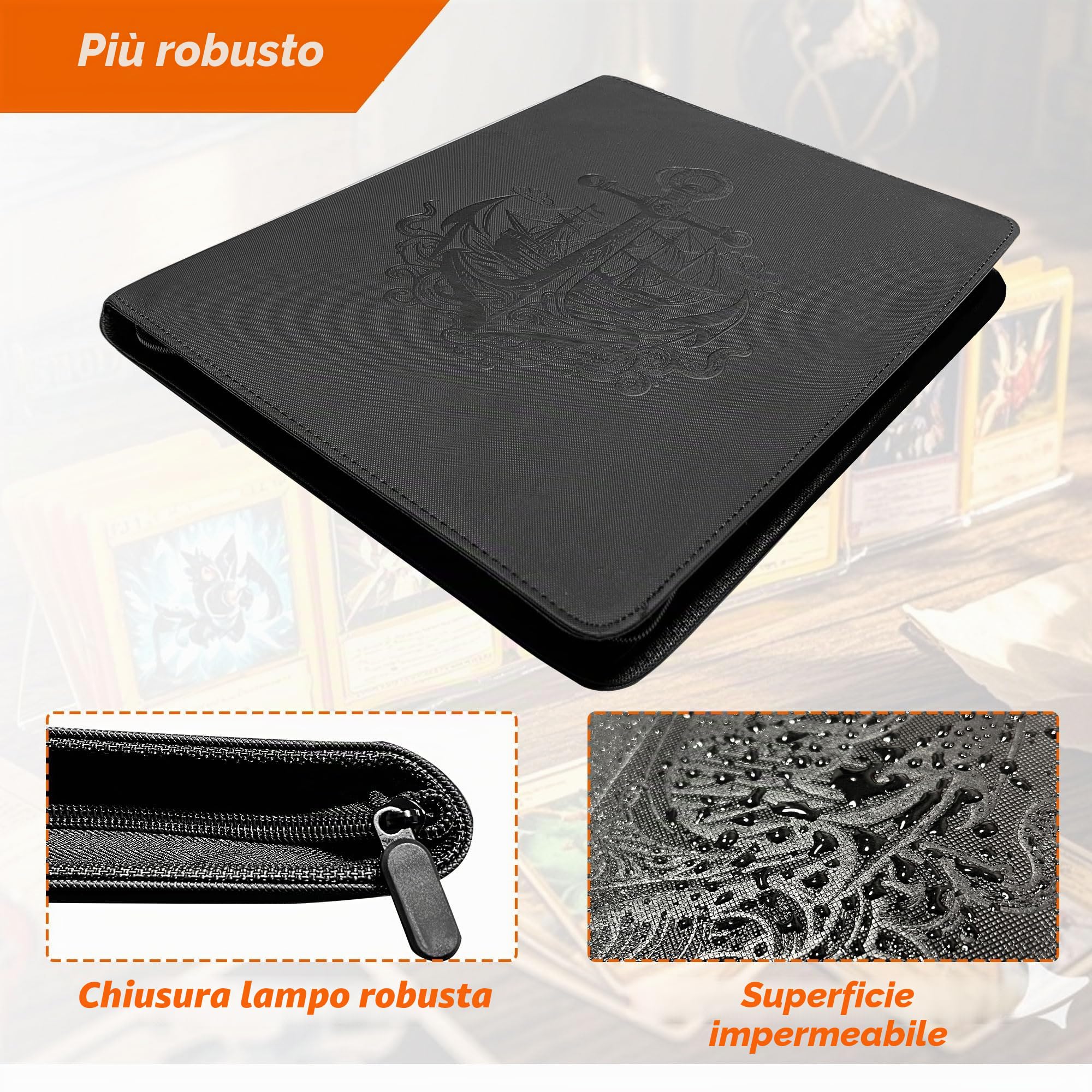 TopLoader Raccoglitore per Collezione di Carte - 9 Tasche, Contiene 288 Carte da 7,6 x 10,2 cm, Album per MTG, TCG e Giochi da Tavolo (Classico-01)