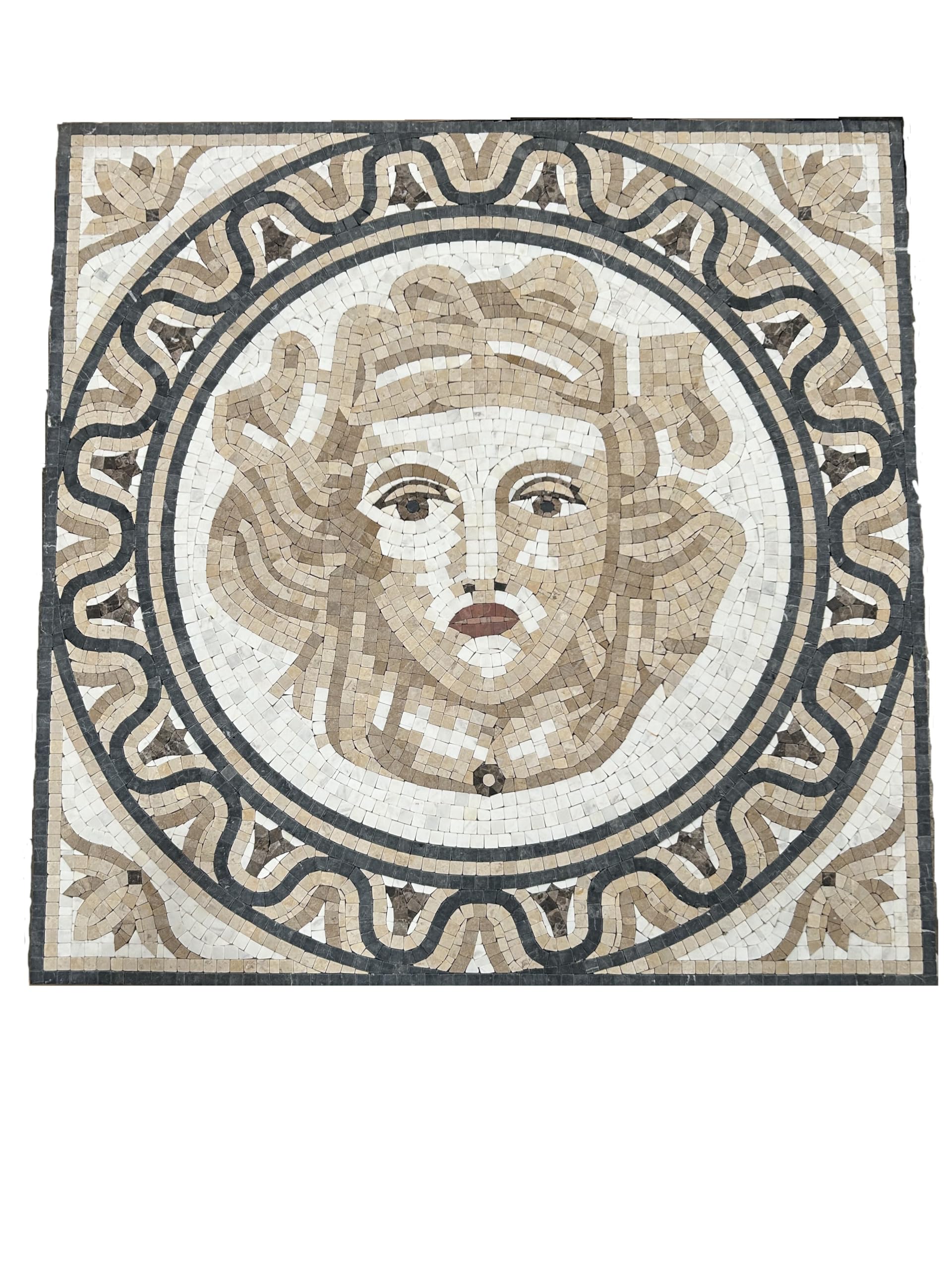 Mosaico de piezas de mármol tipo romano de 100x100cm. modelo ME9