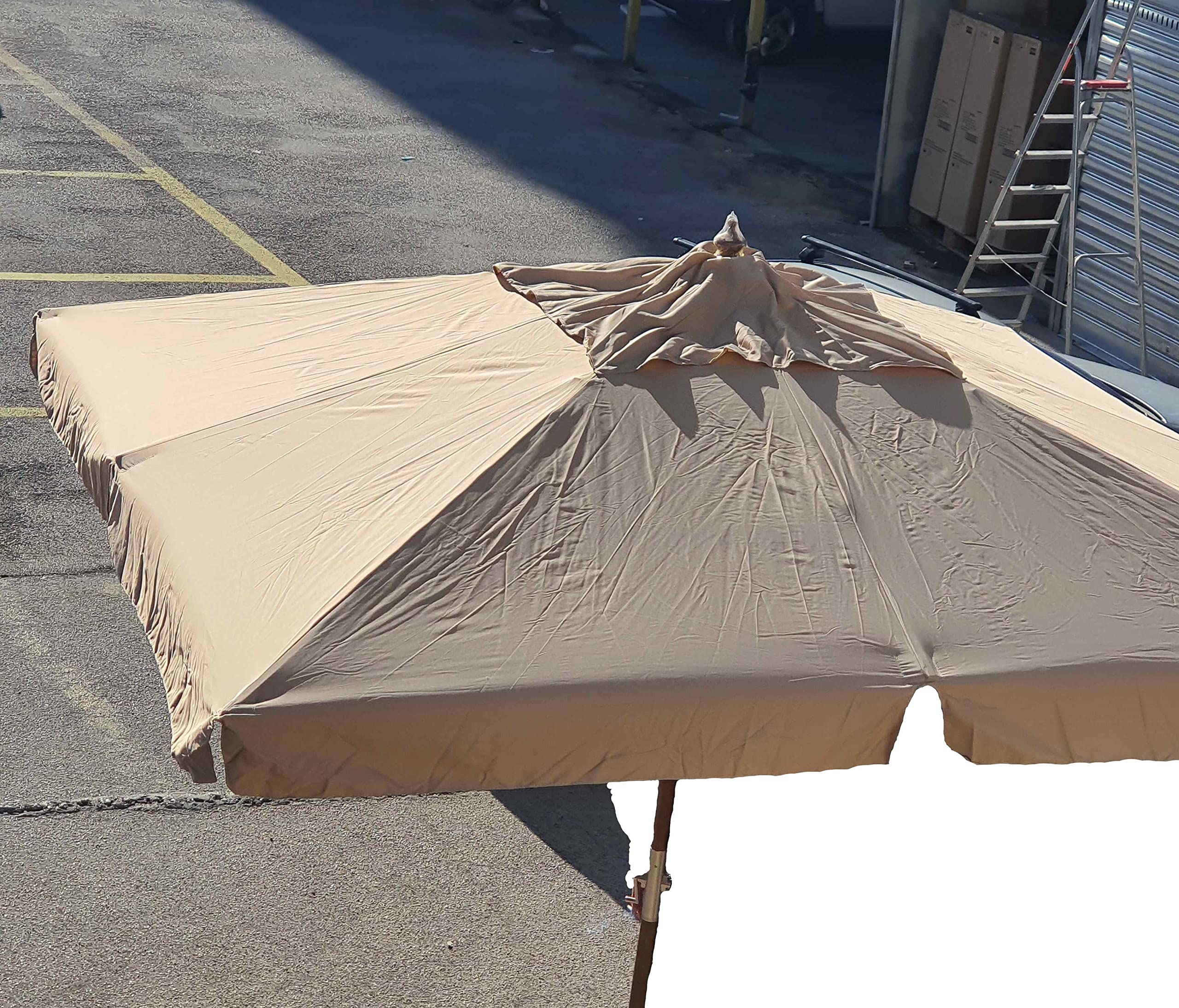 Telo Ricambio Ombrellone Giardino Con Palo Centrale - Impermeabile 300g/mq, Tasche Rinforzate, Airvent - Foto 6