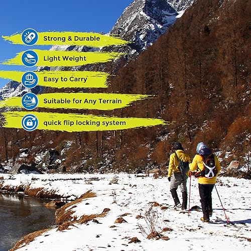 Miniatura 8 de ATUNAS Bastones de senderismo plegables par de 2  Bastones de senderismo telescópicos de aluminio 7075 con agarre de EVA  Bastones ajustables con