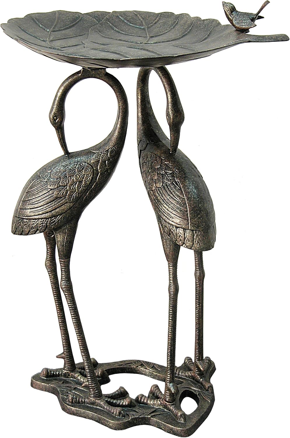 Innova C87571 Heron Lily Bird Bath, Aged Bronze