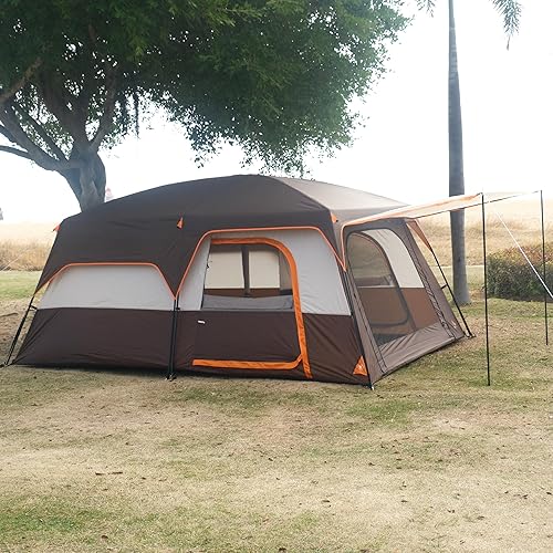 Miniatura 4 de KTT Large Tent 6-12 Person,Family Cabin Tents,Straight Wall,3 Doors and 3 Windows with Mesh,Waterproof,Big Tent for