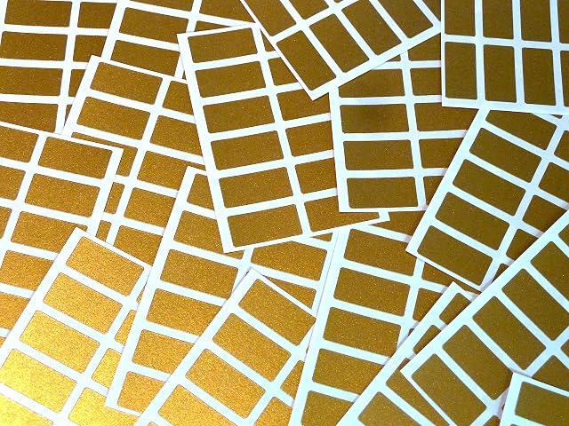 200 Labels, 25x12mm Rectangle, Matt Gold, Colour Code Stickers, Self-Adhesive Sticky Coloured Labels