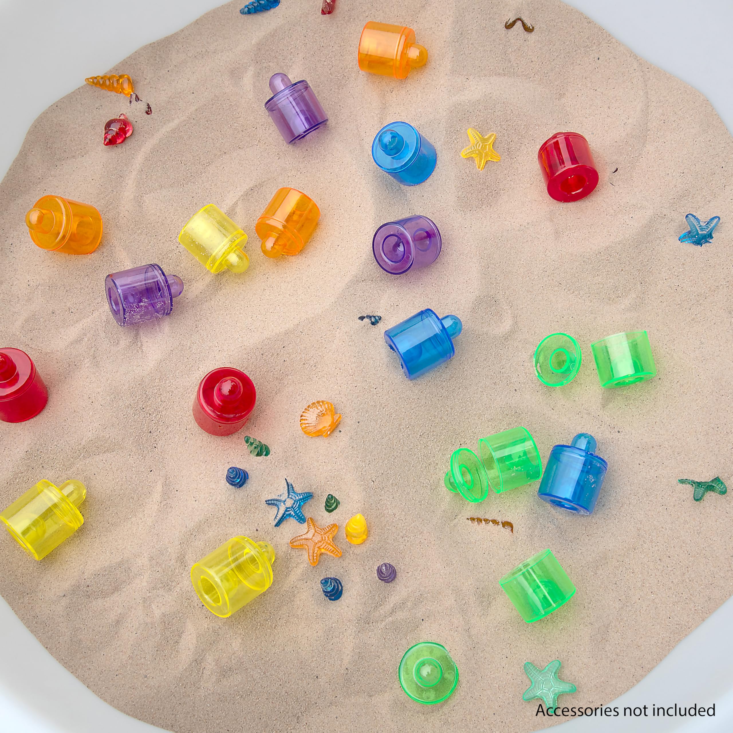 TickiT 73105 Translucent Colour Pot Set, 42 mm Dia, 18 Pieces, Translucent