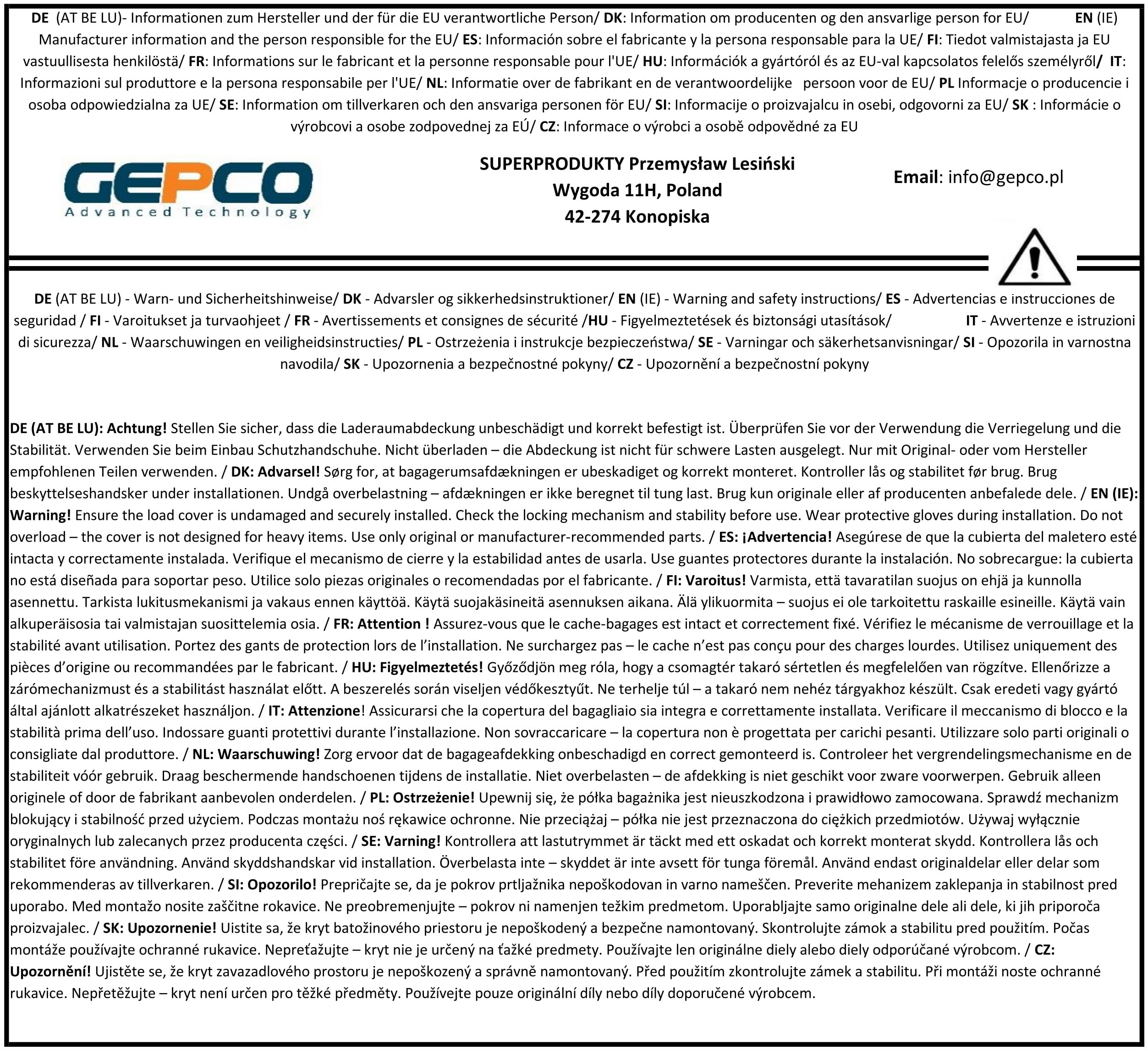 GEPCO Laderaumabdeckung Rollo kompatibel mit Ford Kuga Mk3 / Escape Mk4 ab 2019 | Kofferraumabdeckung Hutablage Gepäckraumabdeckung | Kofferraumrollo Sichtschutz Schwarz | OEM [BRAK OEM]