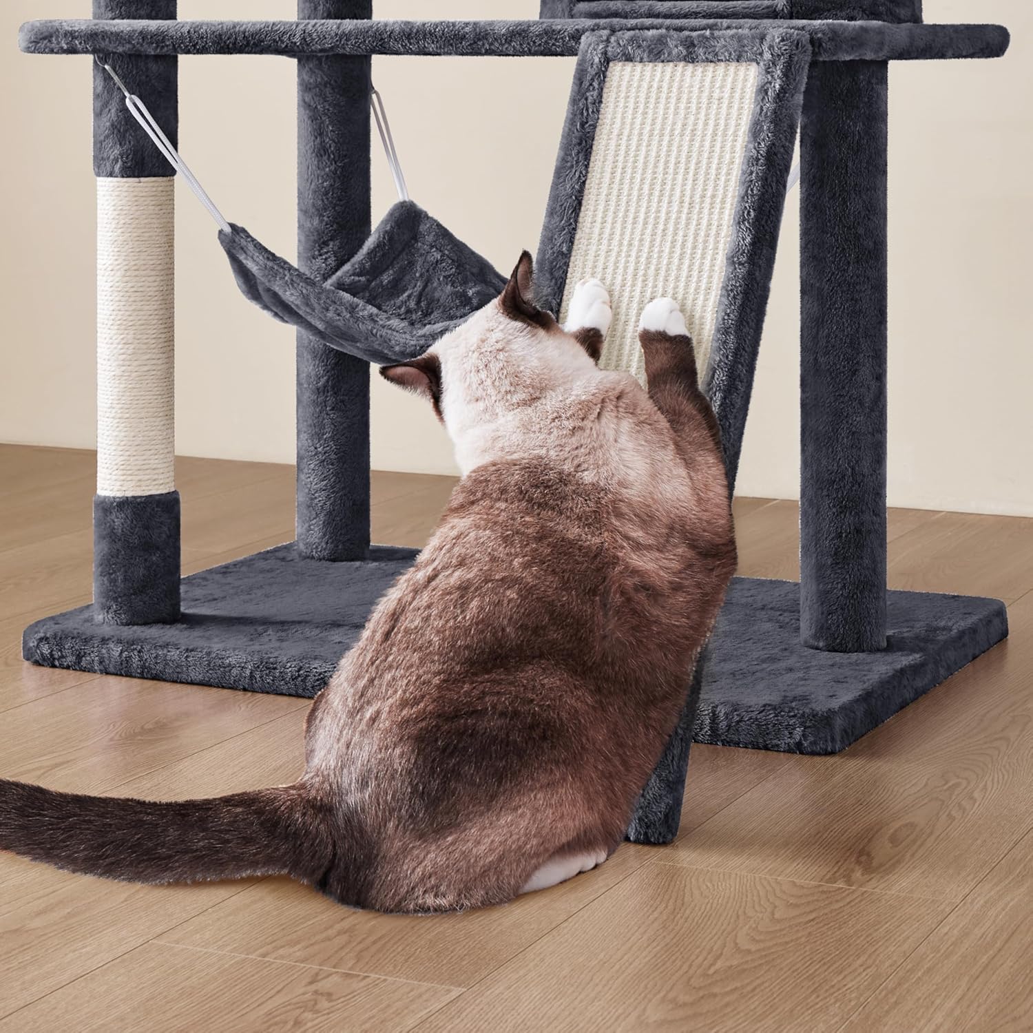 Topeakmart Cat Tower for Indoor Cats 63.5inch, Cat Furniture Condo with Scratching Posts as Kitten Activity Center