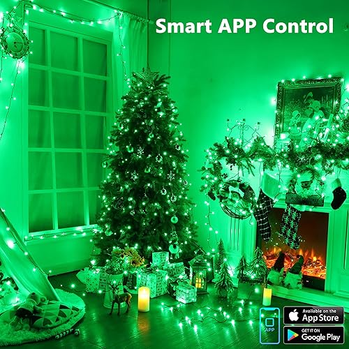 Miniatura 4 de Brizled Guirnalda de luces inteligentes de Navidad de 200 luces LED rojas y verdes compatibles con Alexa y Google Home para decoración del hogar del