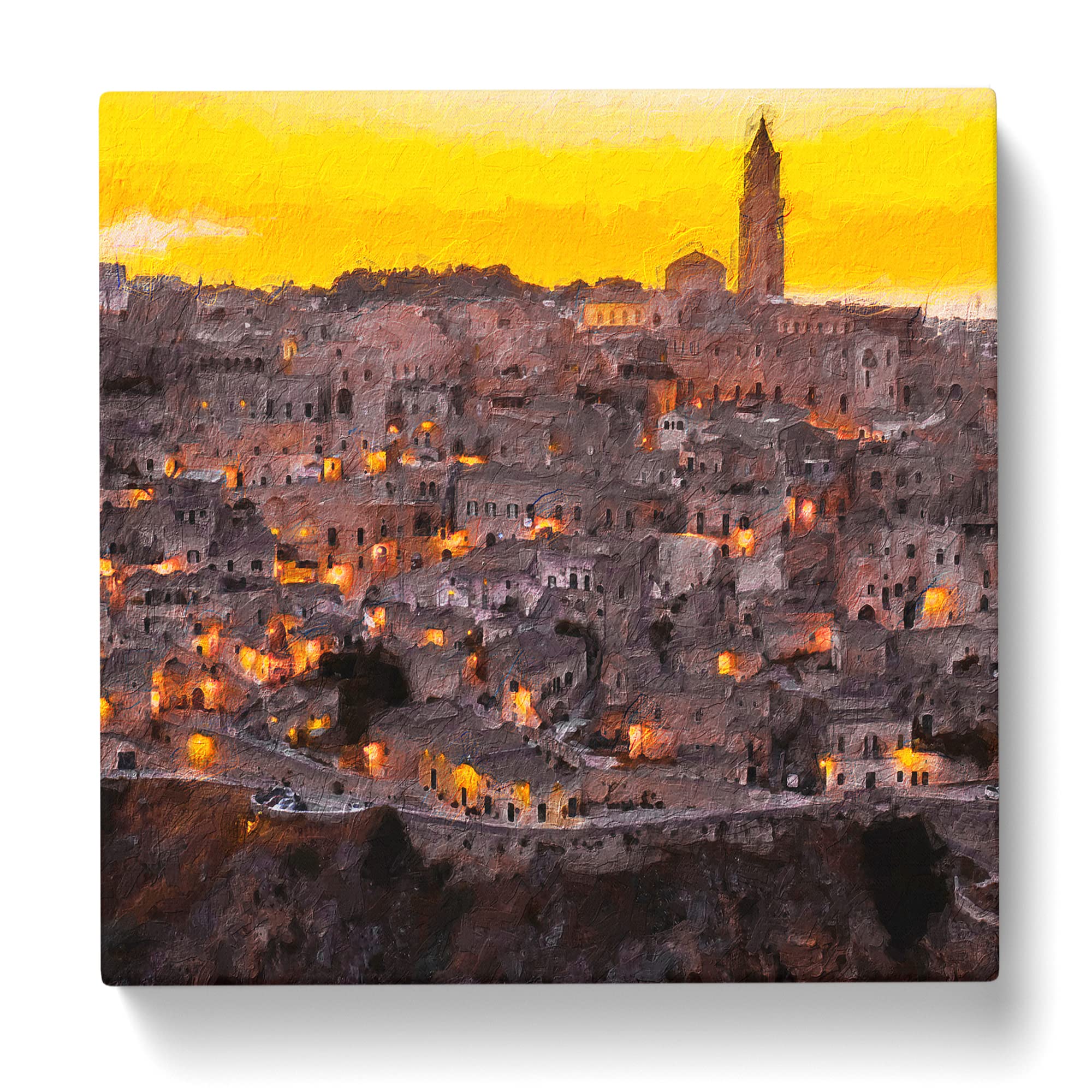 Matera Italy Skyline Canvas Print, Mixed, 35L x 35W cm - Image 3