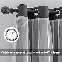 Vista 4 de indistar Cortinas opacas con recortes de estrellas para dormitorio de niña, cortinas de oscurecimiento para habitación de bebé, cortinas para Negro