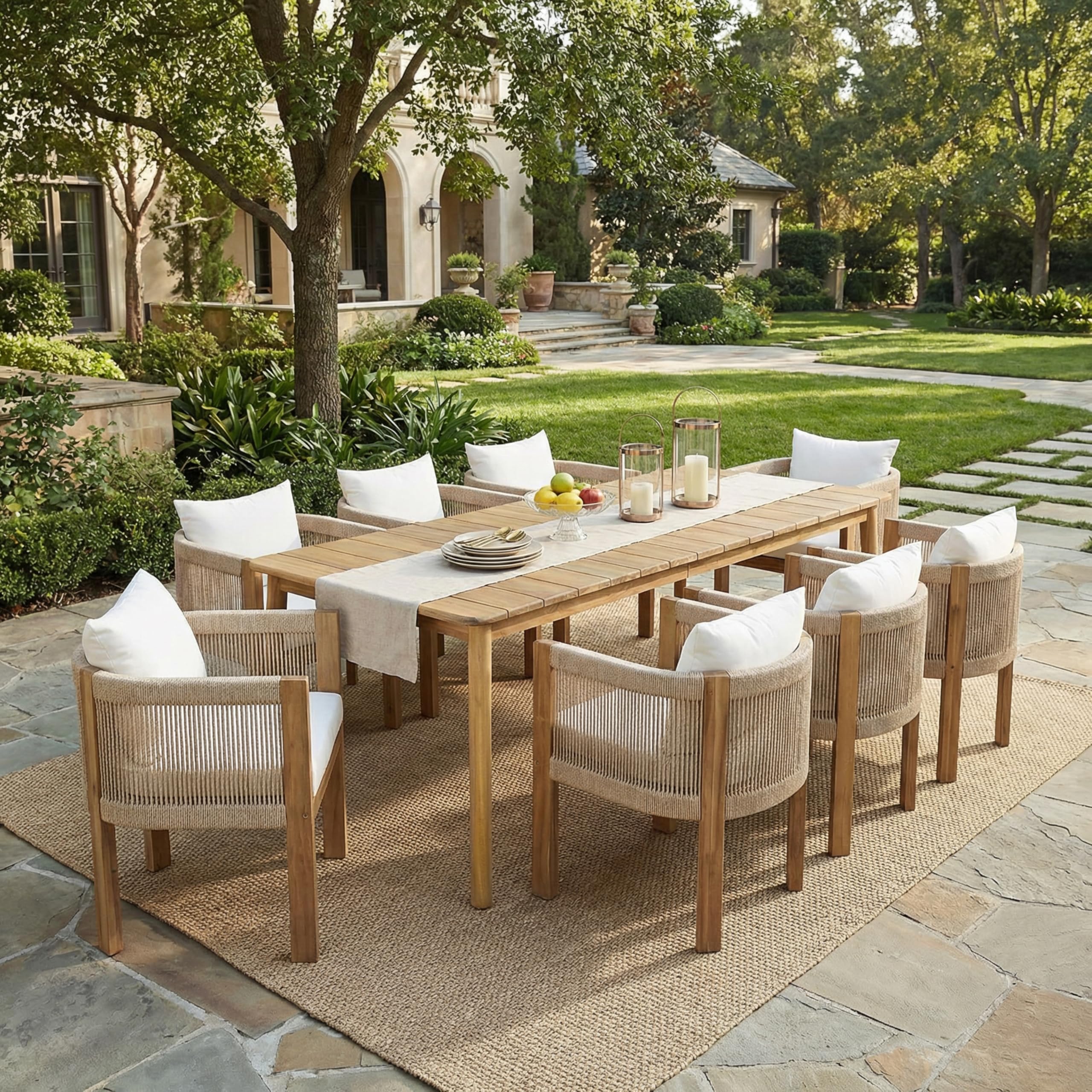 Photo 1 of ***PARTIAL SET - PRICE ADJUSTED*** Christopher Knight Home Matera 9-Piece Acacia Wood Outdoor Dining Set