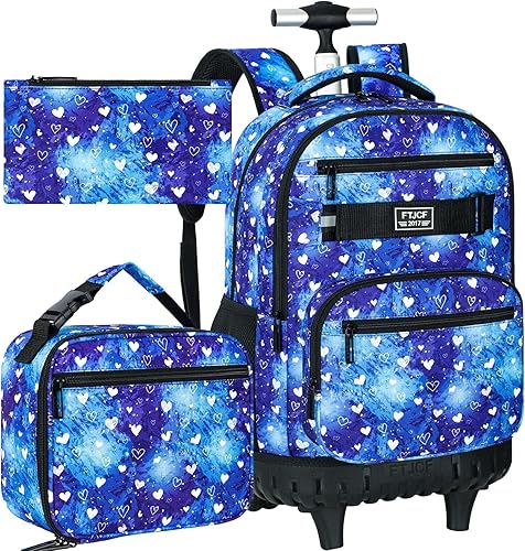 3 piezas de mochila rodante para mujeres y hombres, bolsa de 21 pulgadas para adultos con ruedas, juego de mochilas con ruedas para niñas y niños,