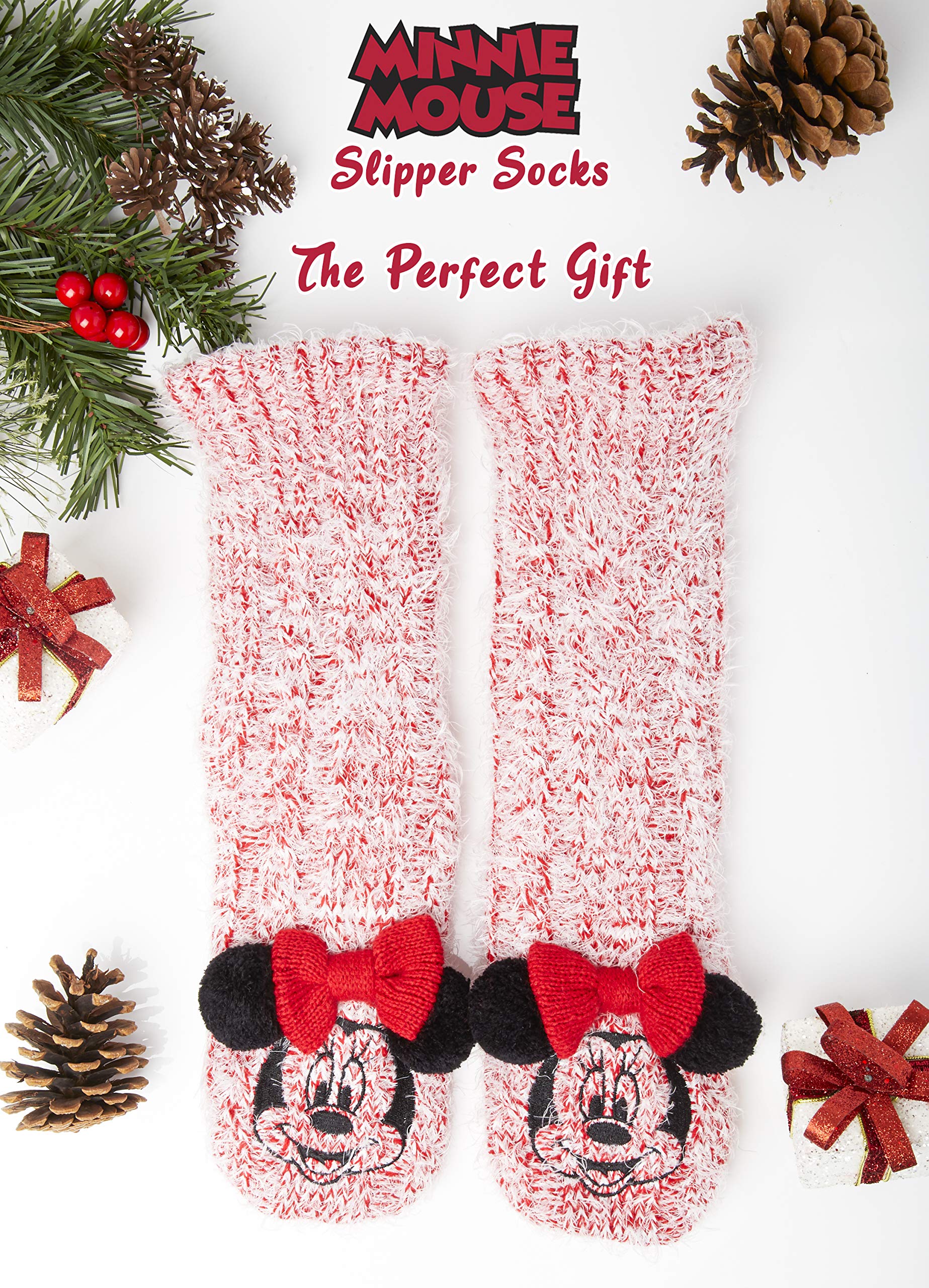 Disney Calze a Pantofola da Donna - Calzini Antiscivolo Donna in Caldo Pile - Idea Regalo Stitch Mickey Minnie