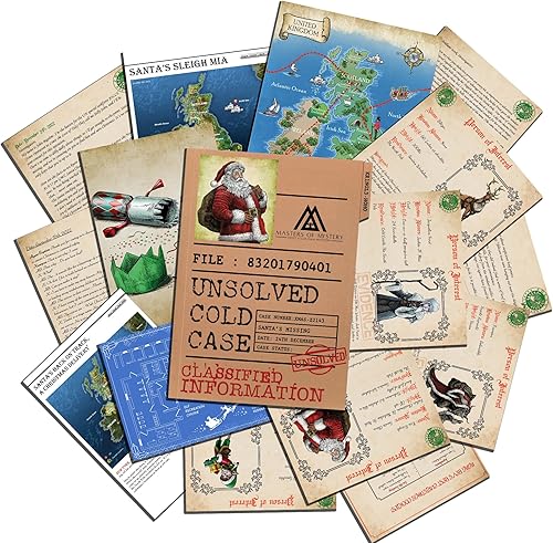 Juego de archivos de caso frío misterio de asesinato navideño sin resolver - Dónde está Santa