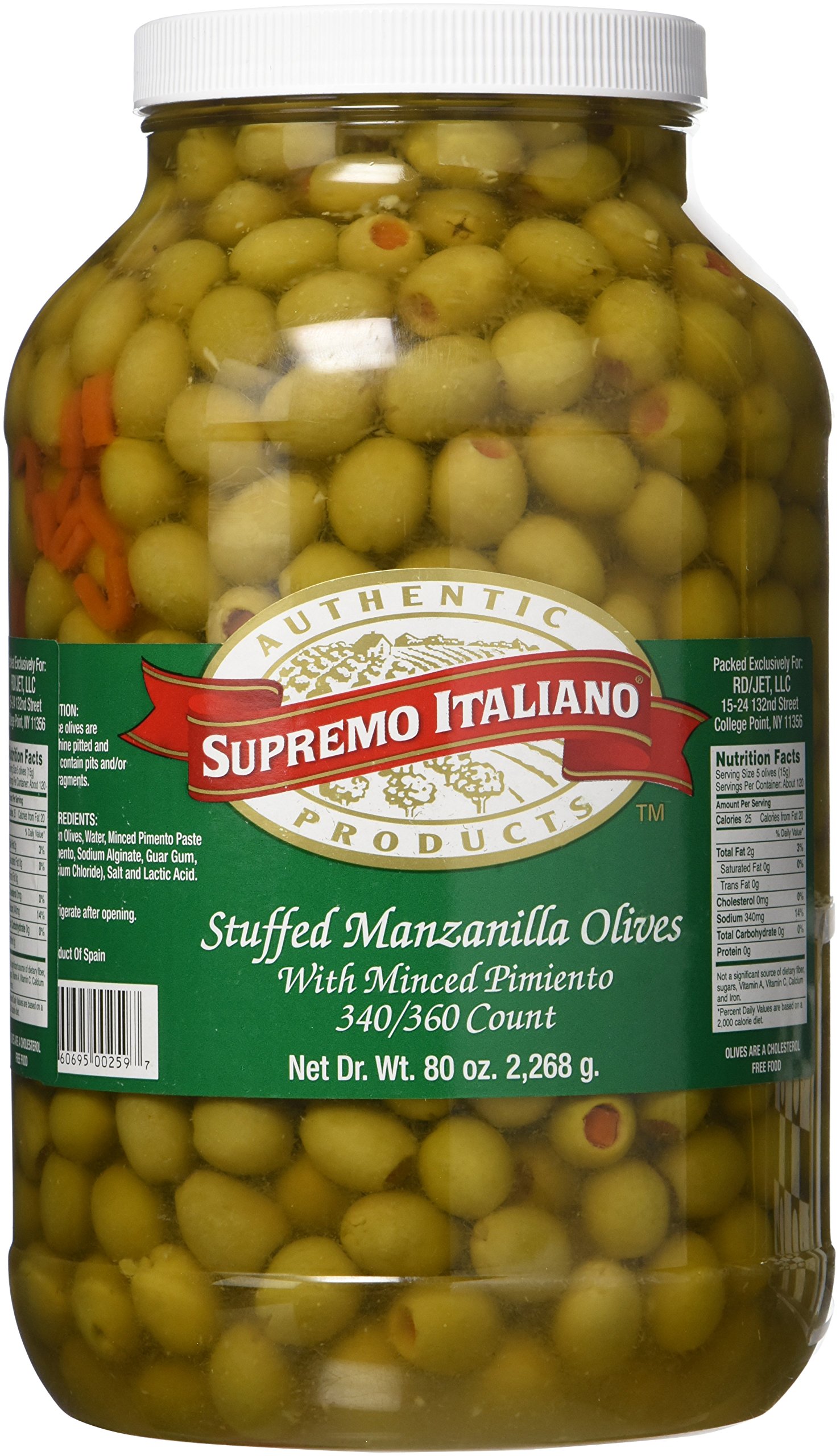 Amazon.com : Supremo Italiano Stuffed Manzanilla Olives, 80 Ounce
