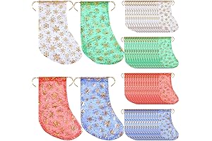 60 Pcs Christmas Stocking Favor Bags with Drawstring