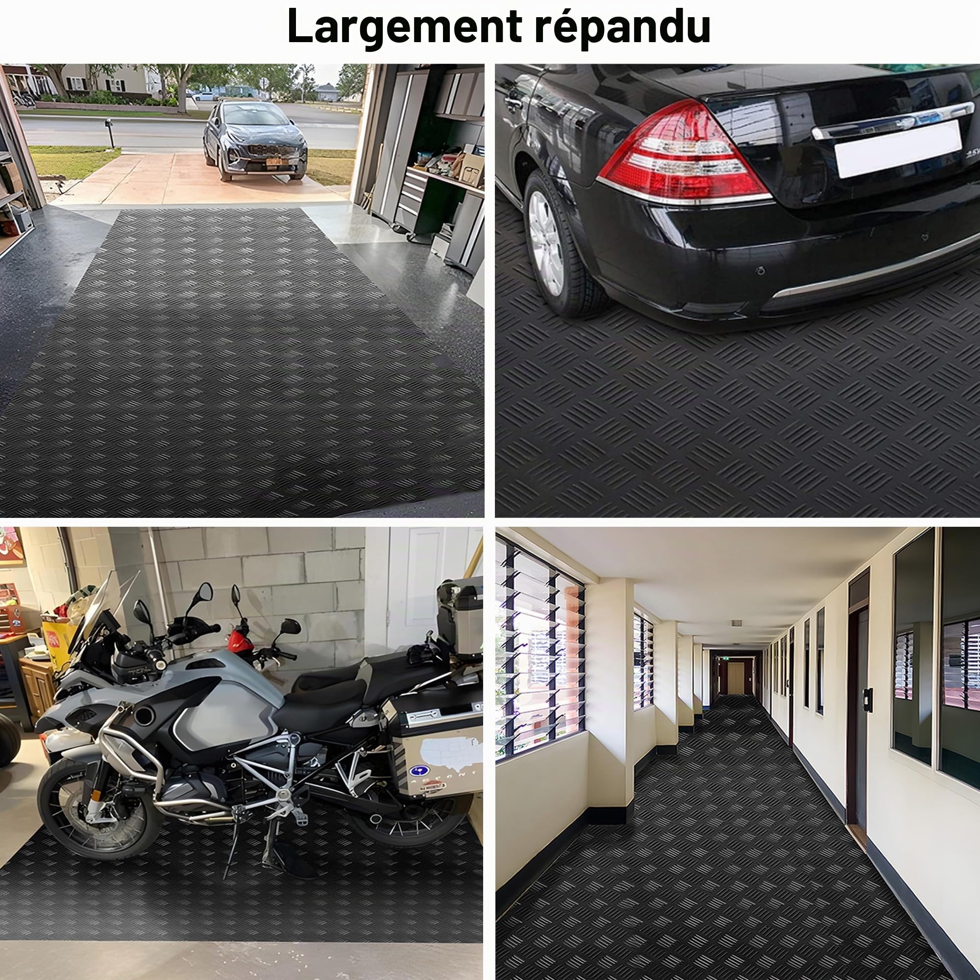 MYOYAY Tapis de sol en caoutchouc au mètre - 500 x 100 cm - Sol en caoutchouc de 3 mm | Tapis de sol en tôle ondulée - Antidérapant - En caoutchouc - Pour garage, cave, atelier