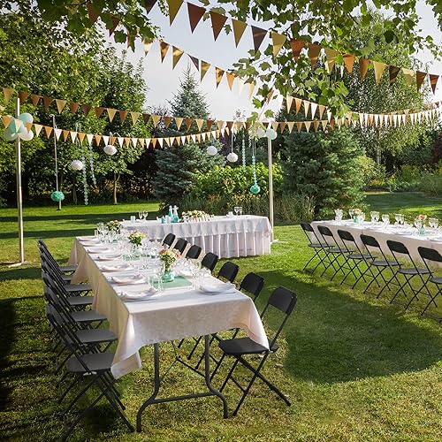 Miniatura 2 de Bonnlo Juego de 10 sillas plegables, asiento resistente de plástico negro con marco de metal, perfecto para fiestas, eventos, bodas, cumpleaños,