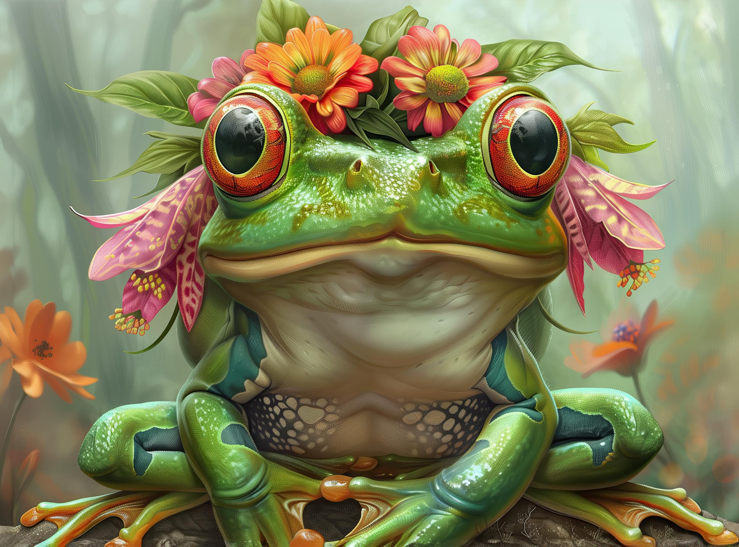 Prime Time Puzzles 1000 Piece Jigsaw Puzzle for Adults - Cute Spirit Animal Frog Prince - Challenging and Hard Puzzle Perfect for Game Nights - 20x27