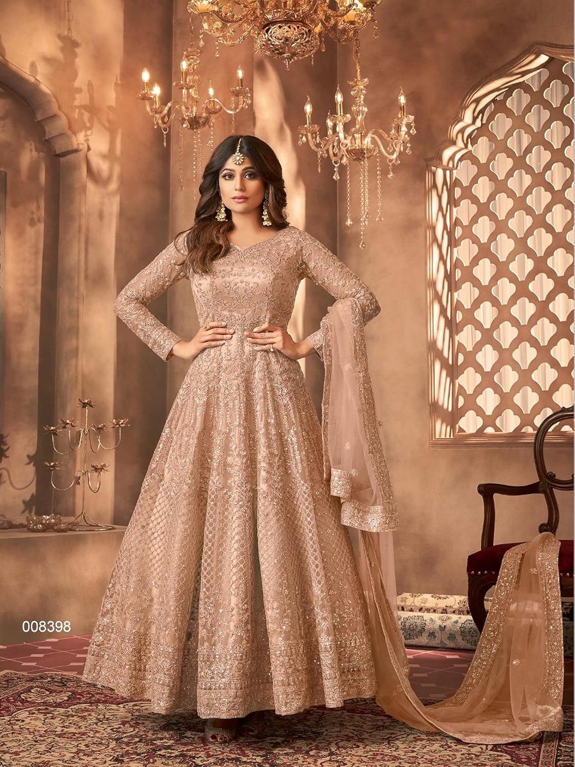 STELLACOUTURE women's indian traditional full length heavy embroidered ethnic salwar suit with dupatta (2318-O)