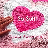 Vista 3 de Evovee Alfombra de baño de corazón rosa, divertida y bonita, decoración de baño, San Valentín, alfombra de ducha retro, funk, estética, divertida