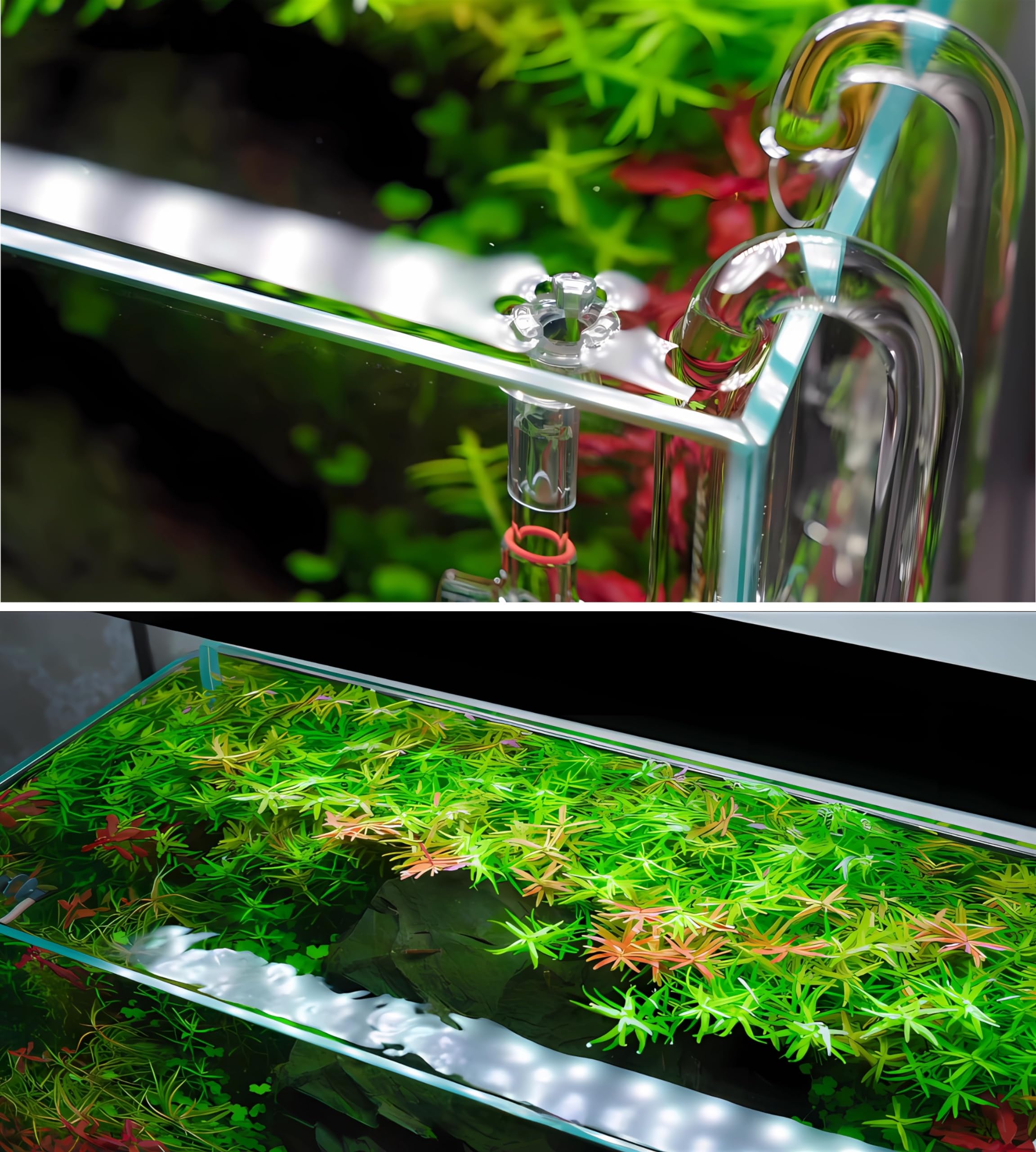 Glas Lily Pipe Jet Auslauf mit Skimmer Oberflächenabzug für bepflanztes Aquarium (17mm für 16/22mm Schlauch)