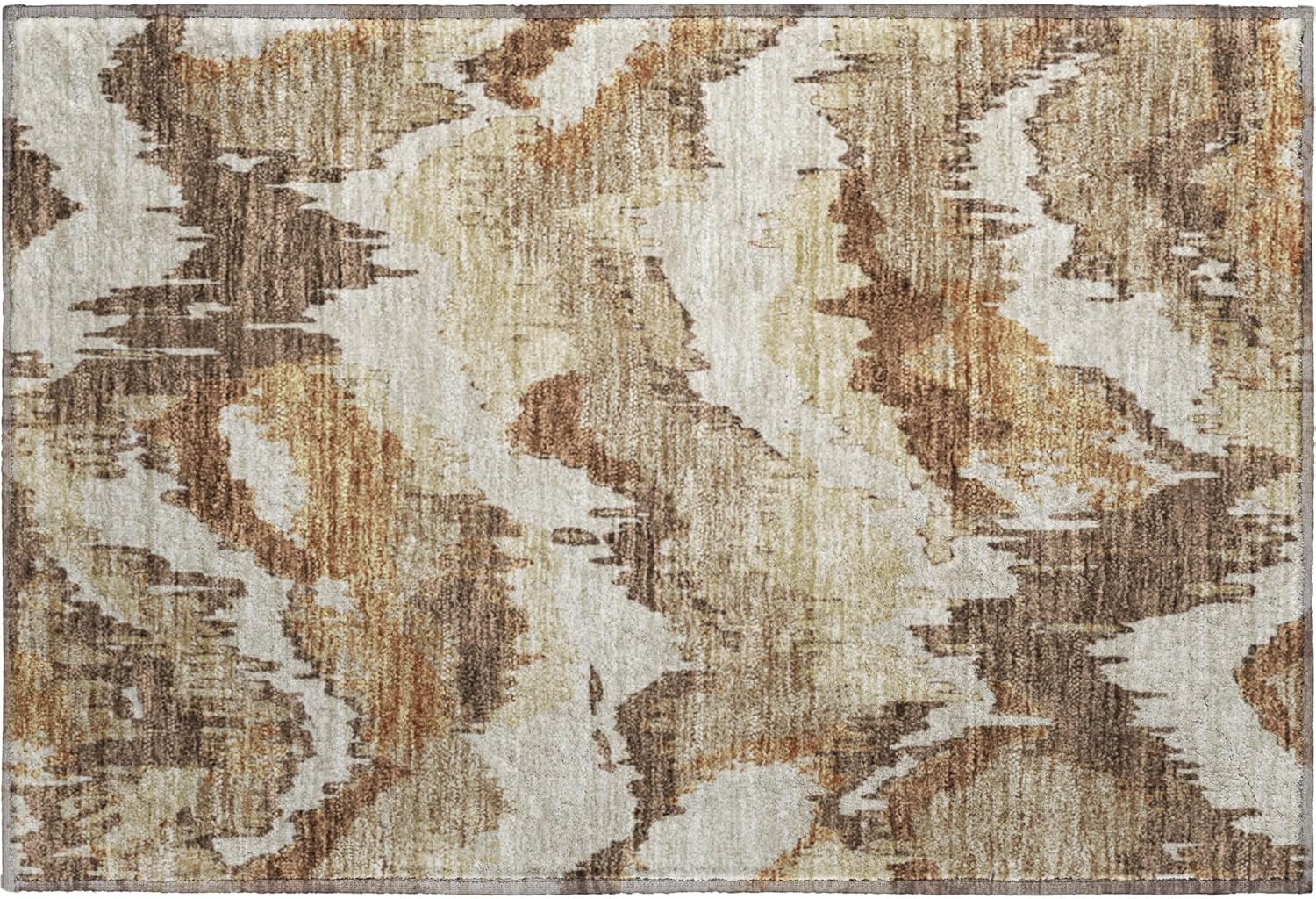 Addison Rugs Mayfield AMF865 Chocolate 1'8" x 2'6" Indoor Premium Machine Washable Rug, Silky Soft, Easy Clean, Non Shedding, Bedroom, Living Room, Dining Room, Kitchen, Patio Rug