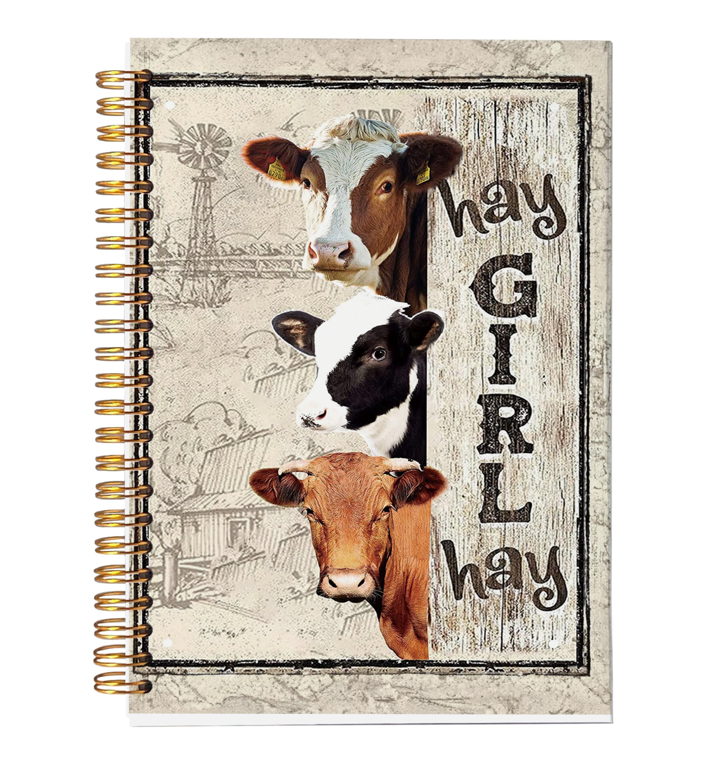 Carnet à spirale vache cahier de notes A5 et grand bloc-notes pour fille - 6