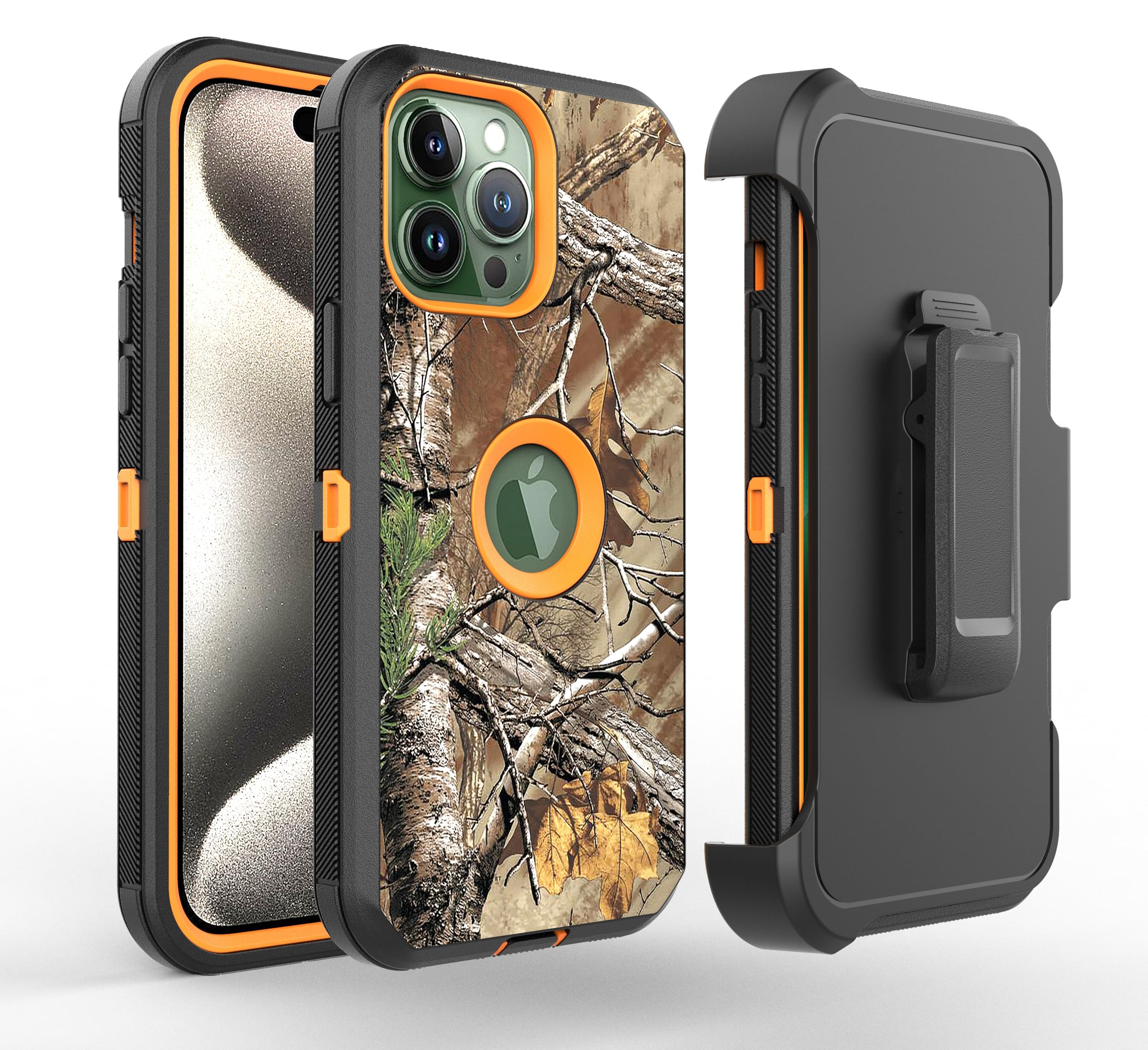 Fastsun Camo Design Defender Case Designed for iPhone 16, Protective Defender Shockproof Hybrid Case Dual Layer Hard Protective Cover Compatible with