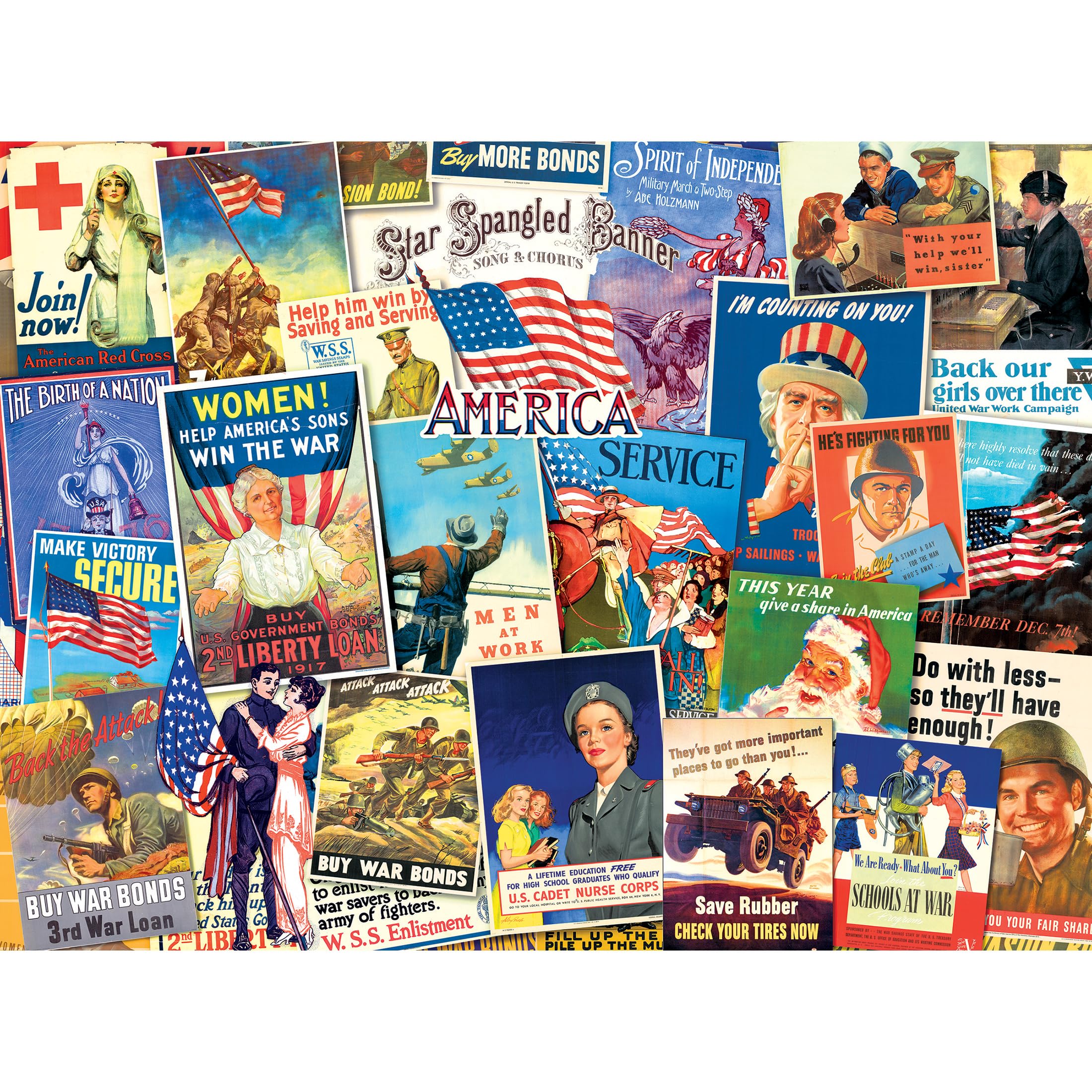 RoseArt - Smithsonian Archives Collection - US Military Posters - 1000 Piece Jigsaw Puzzle for Adults