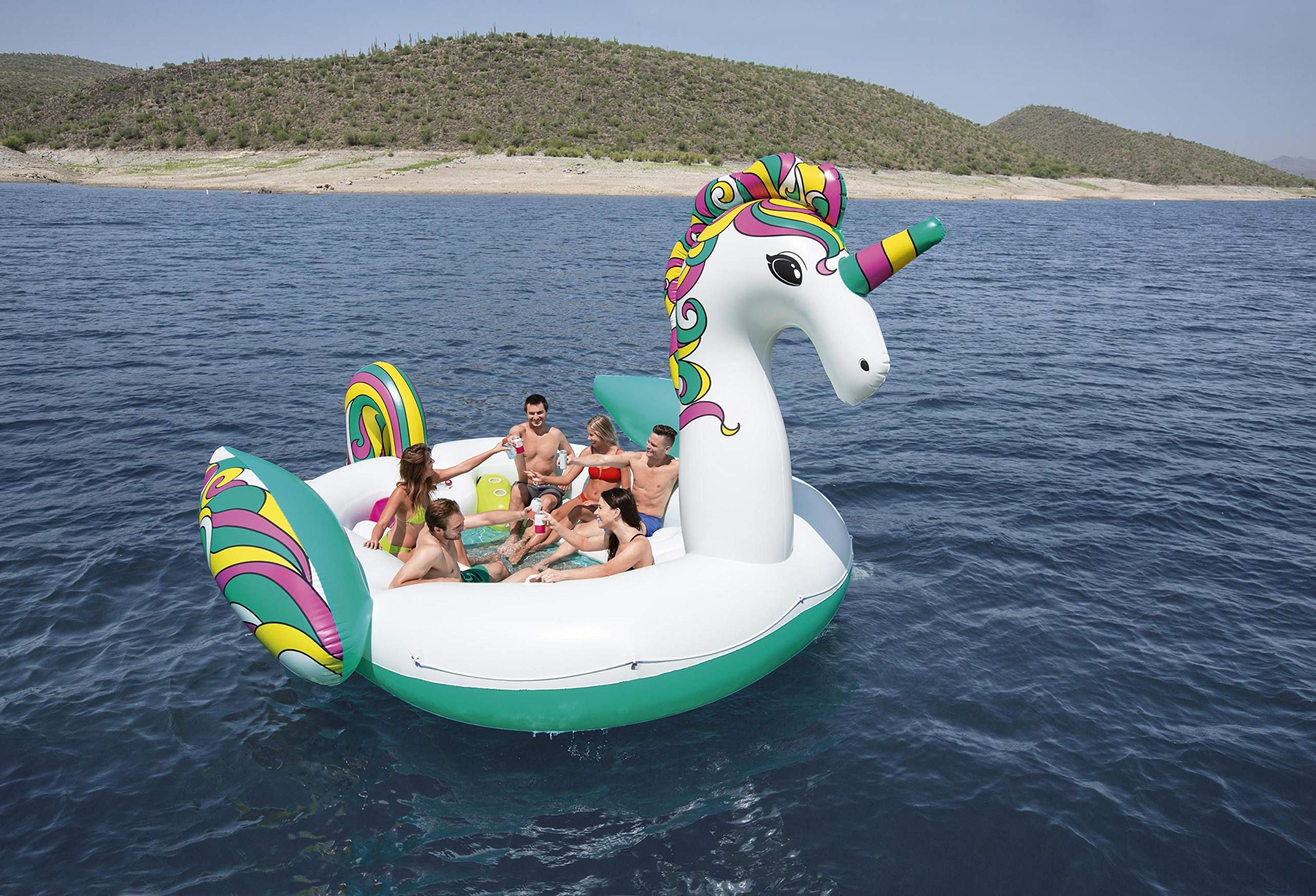 Bestway 43228 Île gonflable géante licorne 603 x 419 x 277 cm, couleur