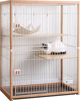 木製キャットケージ ハンモック付き　中古 楽天市場】猫 ケージ ハンモック付 車輪付き キャットケージ 1段2段