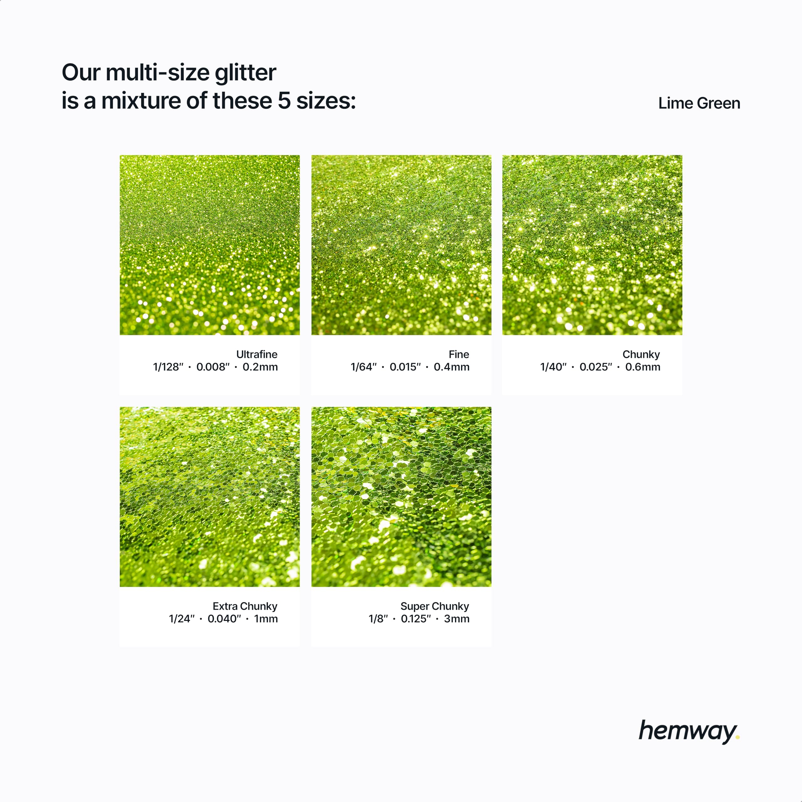 Hemway Lime Green Glitter Shaker - Image 3