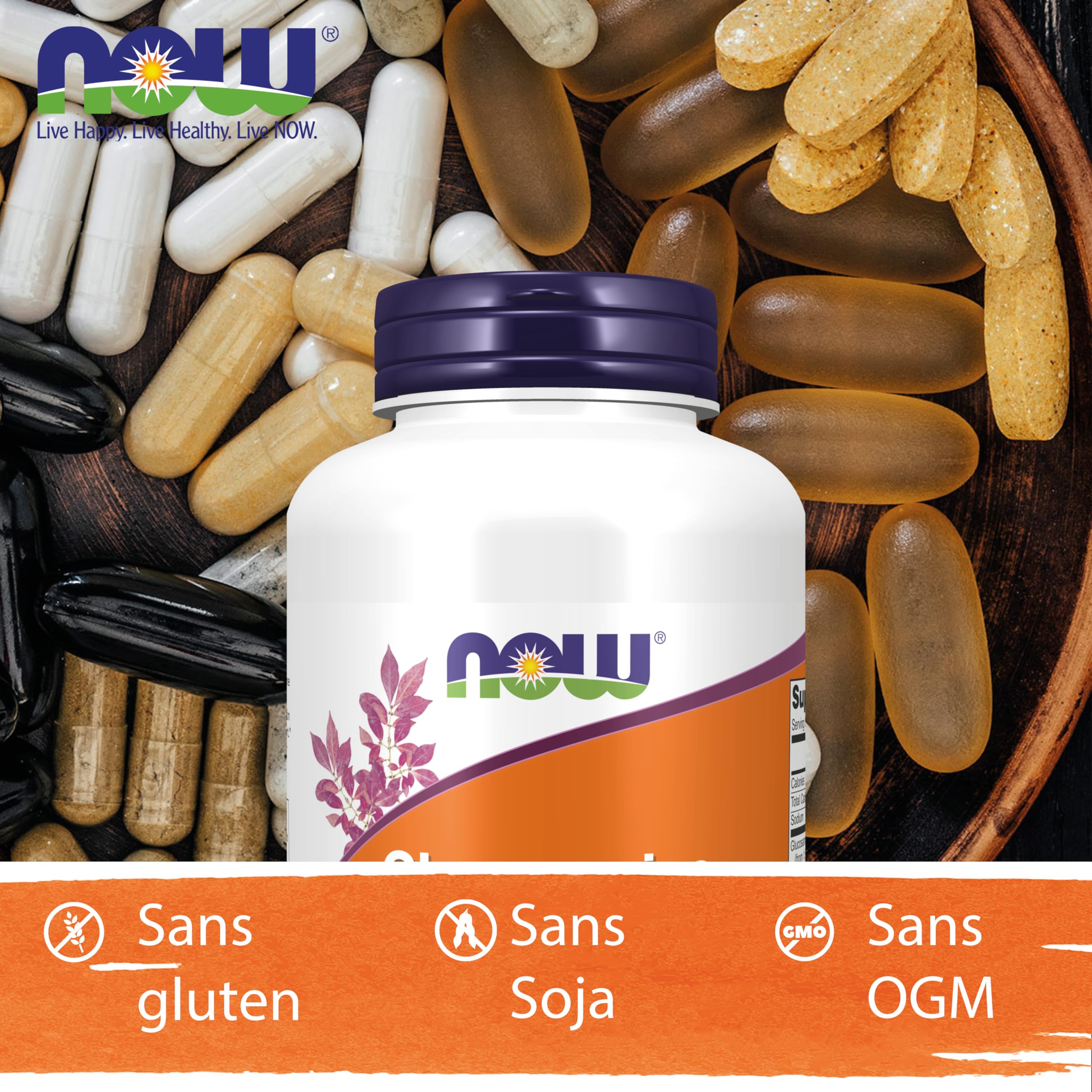 Now Foods, Glucosamine & Chondroïtine avec MSM, 180 Capsules, Testé en Laboratoire, Sans Soja, Sans Gluten, Sans OGM