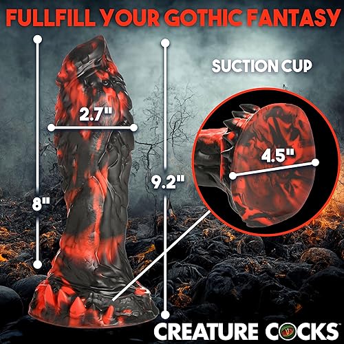 Miniatura 4 de CREATURE COCKS Grim Reaper - Consolador de silicona para hombres, mujeres y parejas. Firme y flexible, base de succión fuerte, consolador de