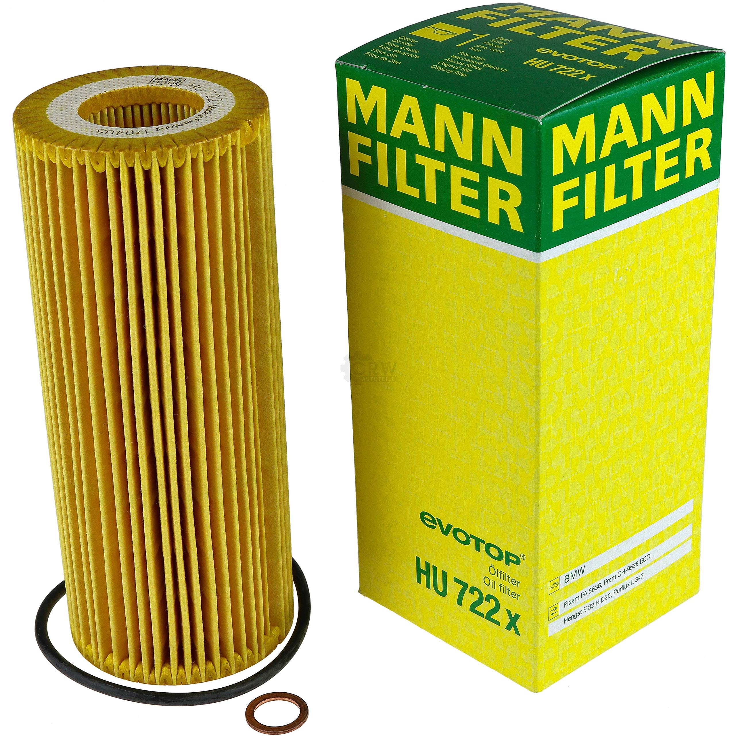 Paquete de inspección Kit de mantenimiento de filtros con filtro de aceite HU 722 x, filtro de aire C 15 105/1, filtro de combustible WK 5001, filtro de habitáculo CUK 8430, tornillo de