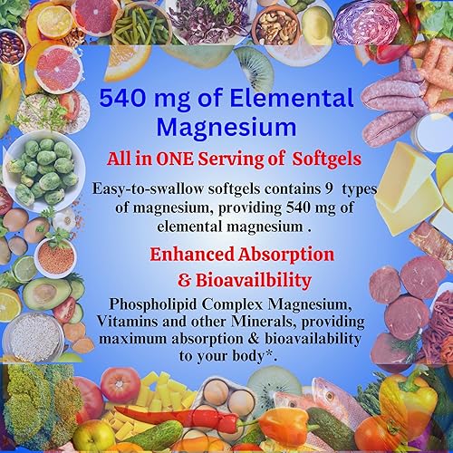 Miniatura 9 de Nikoni Complejo fosfolípido de magnesio 2500 mg (9 sales de magnesio, 5 vitaminas y 3 minerales) 90 cápsulas blandas